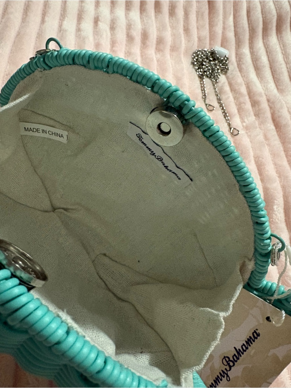 Tommy Bahama Turquoise Wicker Fish Crossbody Bag - Picture 3 of 3